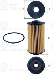 Фильтр масляный MAHLE OX1521D