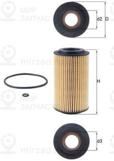 Фильтр масляный MAHLE OX153D1