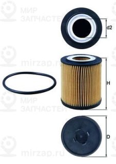 Фильтр масляный MAHLE OX182D