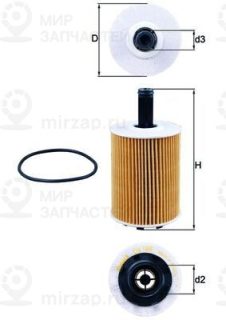 Фильтр масляный MAHLE OX188D