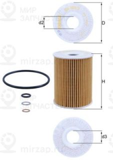 Фильтр масляный MAHLE OX3553D