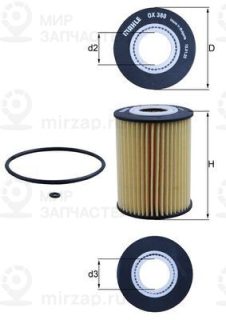 Фильтр масляный MAHLE OX380D