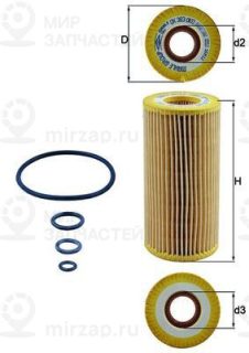 Фильтр масляный MAHLE OX383D