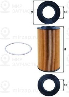 Фильтр масляный MAHLE OX434D