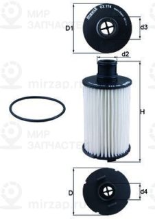 Фильтр масляный MAHLE OX774D