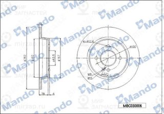 Тормозной диск MANDO MBC030006