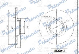 Тормозной диск MANDO MBC030014