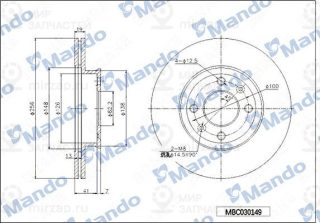 Тормозной диск MANDO MBC030149