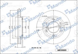 Тормозной диск MANDO MBC030203