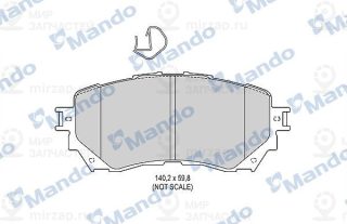Комплект тормозных колодок (дисковый тормоз) MANDO MBF015646