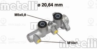 Главный тормозной цилиндр METELLI 050514
