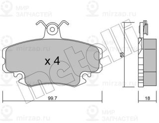 Комплект тормозных колодок (дисковый тормоз) METELLI 2201200