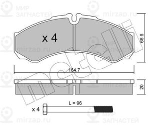 Комплект тормозных колодок (дисковый тормоз) METELLI 2202120