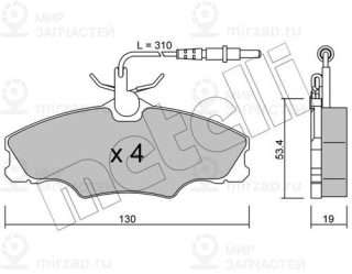 Комплект тормозных колодок (дисковый тормоз) METELLI 2202130