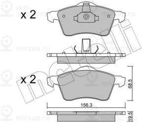 Комплект тормозных колодок (дисковый тормоз) METELLI 2202630