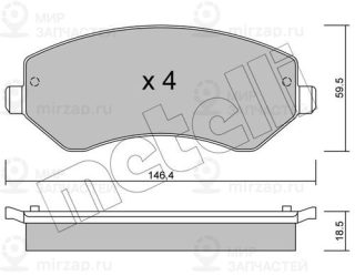 Комплект тормозных колодок (дисковый тормоз) METELLI 2205240