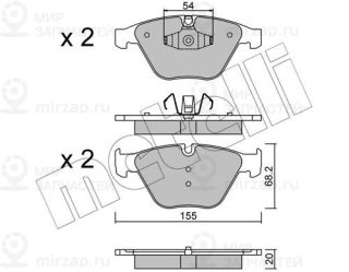 Комплект тормозных колодок (дисковый тормоз) METELLI 2205586