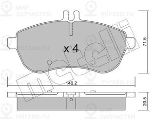 Комплект тормозных колодок (дисковый тормоз) METELLI 2206650
