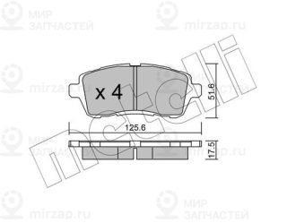 Комплект тормозных колодок (дисковый тормоз) METELLI 2207932