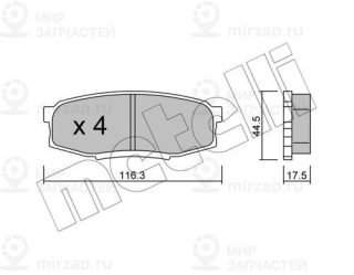 Комплект тормозных колодок (дисковый тормоз) METELLI 2208220
