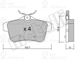 Комплект тормозных колодок (дисковый тормоз) METELLI 2208550