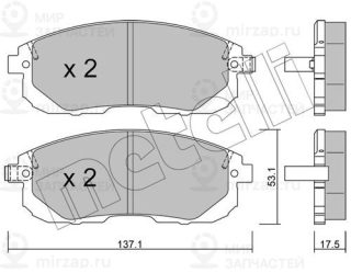 Комплект тормозных колодок (дисковый тормоз) METELLI 2208761