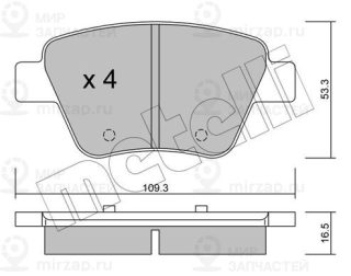 Комплект тормозных колодок (дисковый тормоз) METELLI 2208890