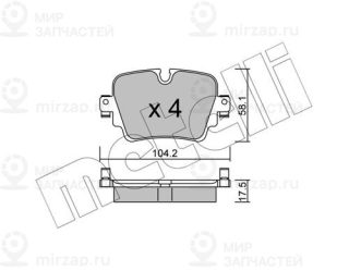 Комплект тормозных колодок (дисковый тормоз) METELLI 2210360