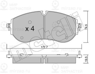 Комплект тормозных колодок (дисковый тормоз) METELLI 2212620