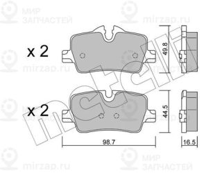 Комплект тормозных колодок (дисковый тормоз) METELLI 2212640