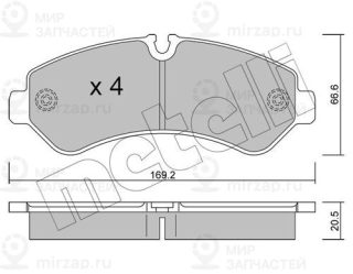 Комплект тормозных колодок (дисковый тормоз) METELLI 2212760