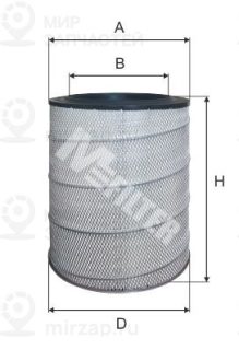 Фильтр воздушный MFILTER A816