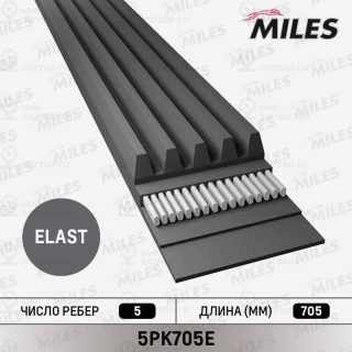 Ремень поликлиновой MILES 5PK705E