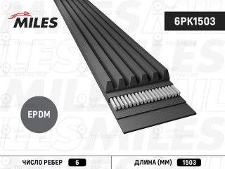 Ремень поликлиновой MILES 6PK1503