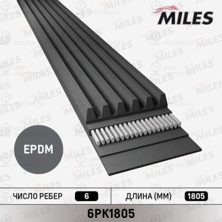 Ремень поликлиновой MILES 6PK1805