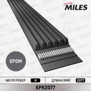Ремень поликлиновой MILES 6PK2077