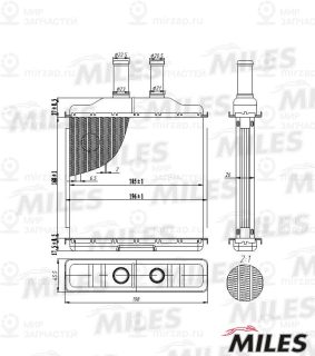 Теплообменник отопителя салона MILES ACHB013