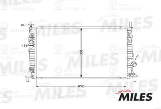 Радиатор охлаждения двигателя MILES ACRB014