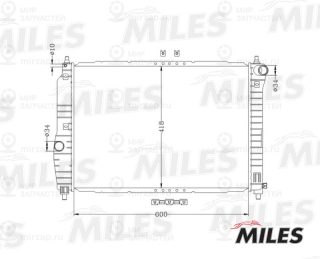 Радиатор охлаждения двигателя MILES ACRB020