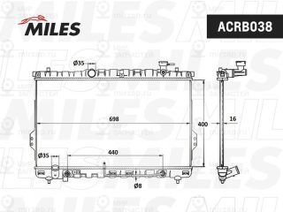 Радиатор охлаждения двигателя MILES ACRB038