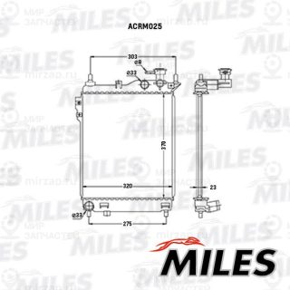 Радиатор охлаждения двигателя MILES ACRM025