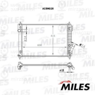 Радиатор охлаждения двигателя MILES ACRM028