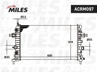 Радиатор охлаждения двигателя MILES ACRM097