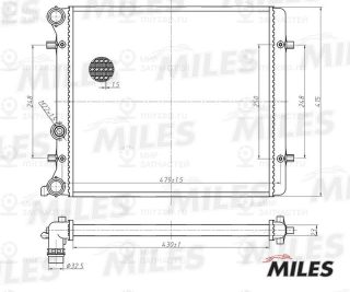 Радиатор охлаждения двигателя MILES ACRM164