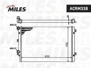 Радиатор охлаждения двигателя MILES ACRM338