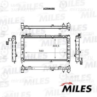 Радиатор охлаждения двигателя MILES ACRM486
