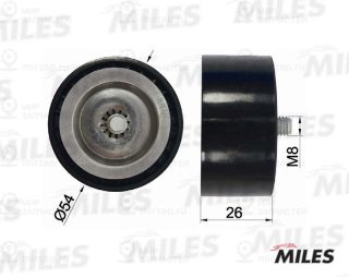 Паразитный / ведущий ролик поликлинового ремня MILES AG03064