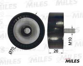 Паразитный / ведущий ролик поликлинового ремня MILES AG03075