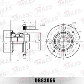 Комплект подшипника ступицы колеса MILES DB83066