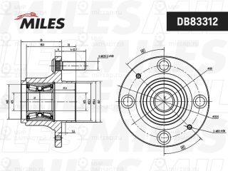 Комплект подшипника ступицы колеса MILES DB83312